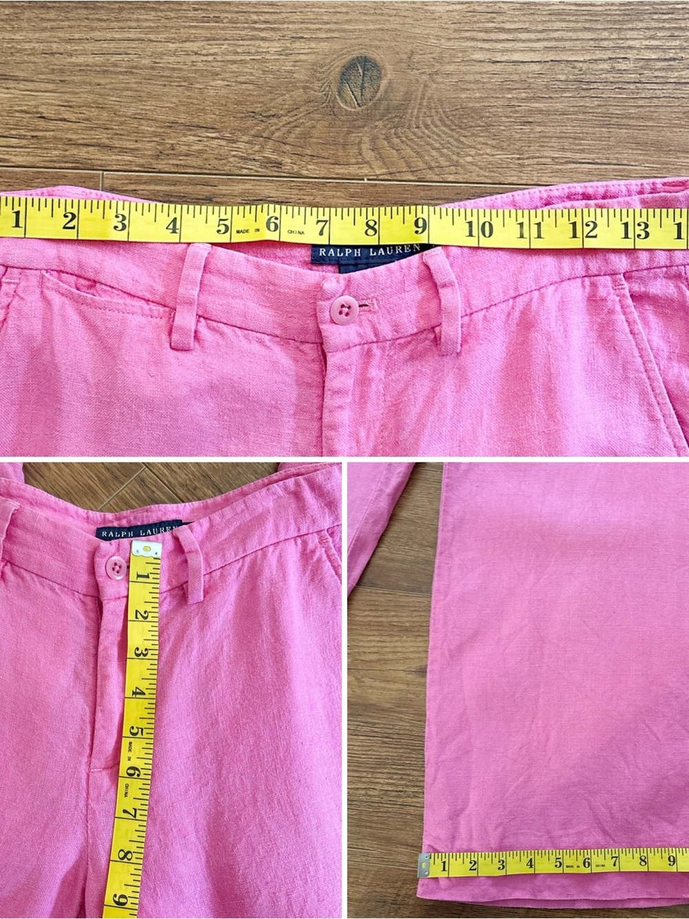 Ralph Lauren Pink 100% Linen Wide Leg Pants Size 2 - Picture 8 of 10